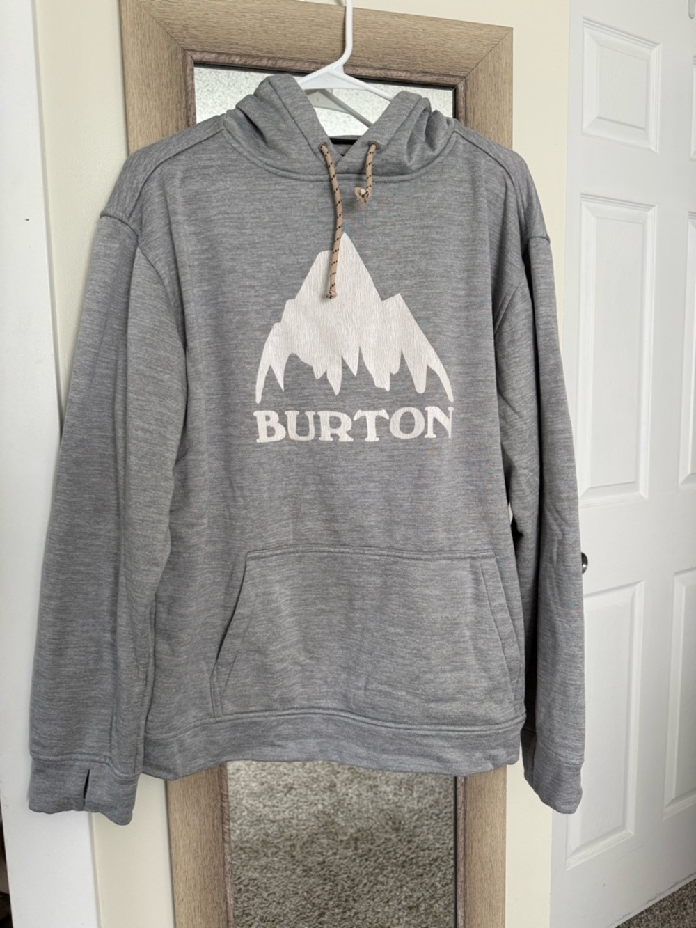 Burton Gray Pullover Hoodie with White Mountain Logo